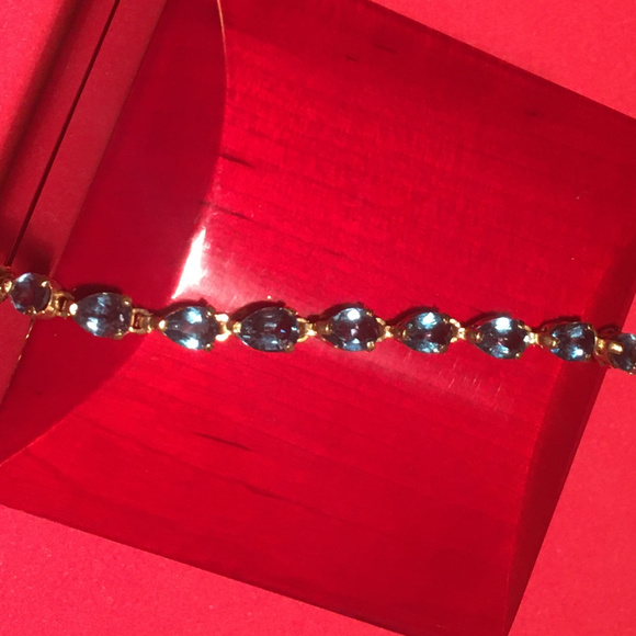 London Blue Topaz Bracelet in Yellow Gold - Picture 1 of 4